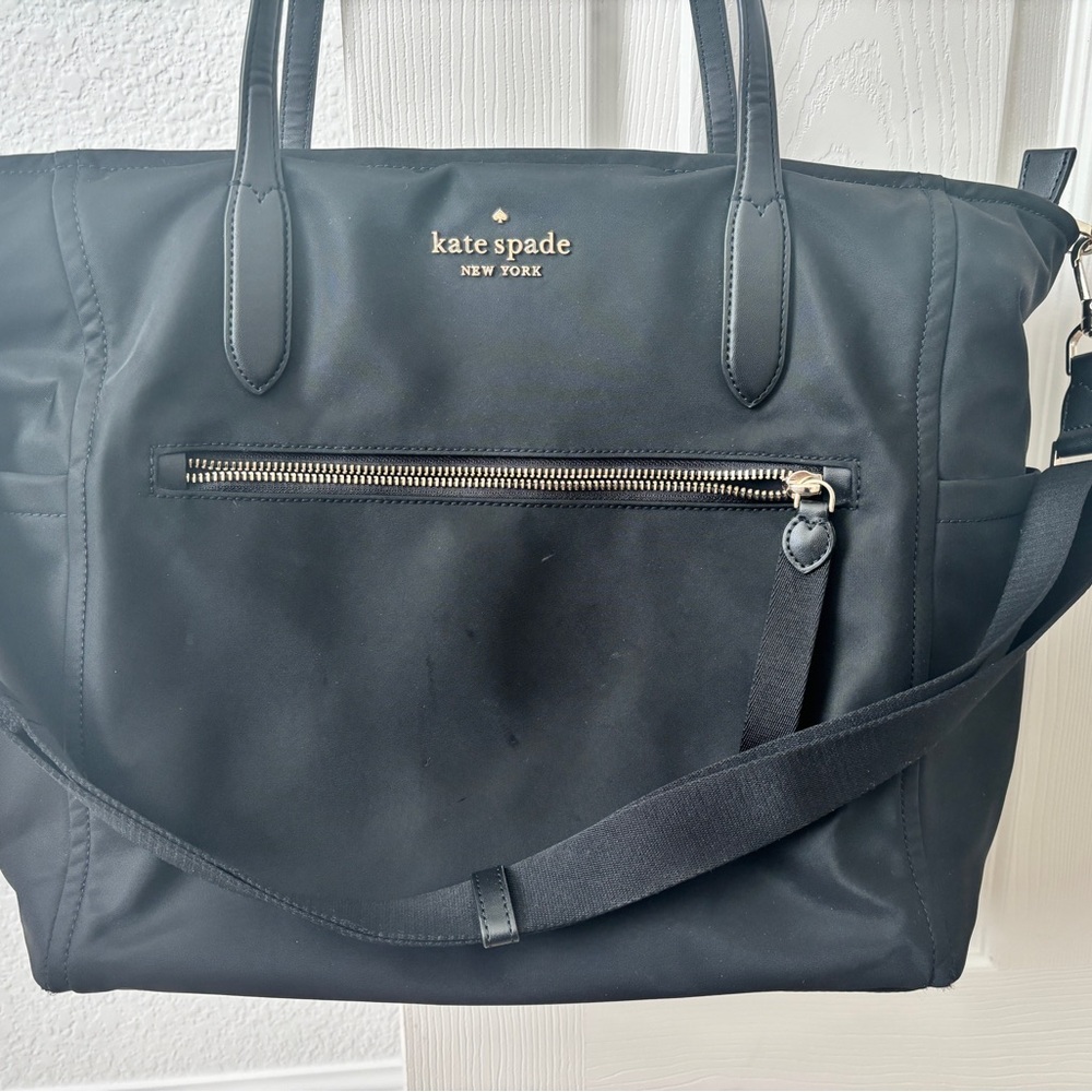 kate spade Black Nylon Diaper Bag/Laptop Tote with Adjustable Strap